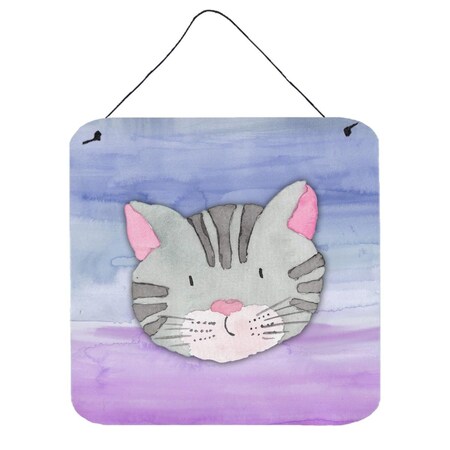 Carolines Treasures Cat Face Watercolor Wall or Door Hanging Prints BB7355DS66